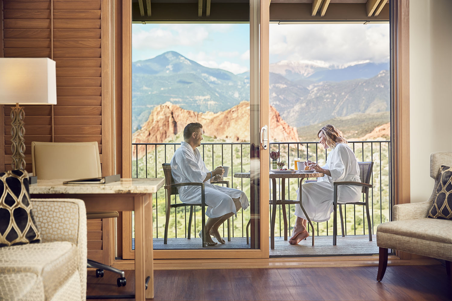 mountain view accommodations with in-suite fireplace photo
