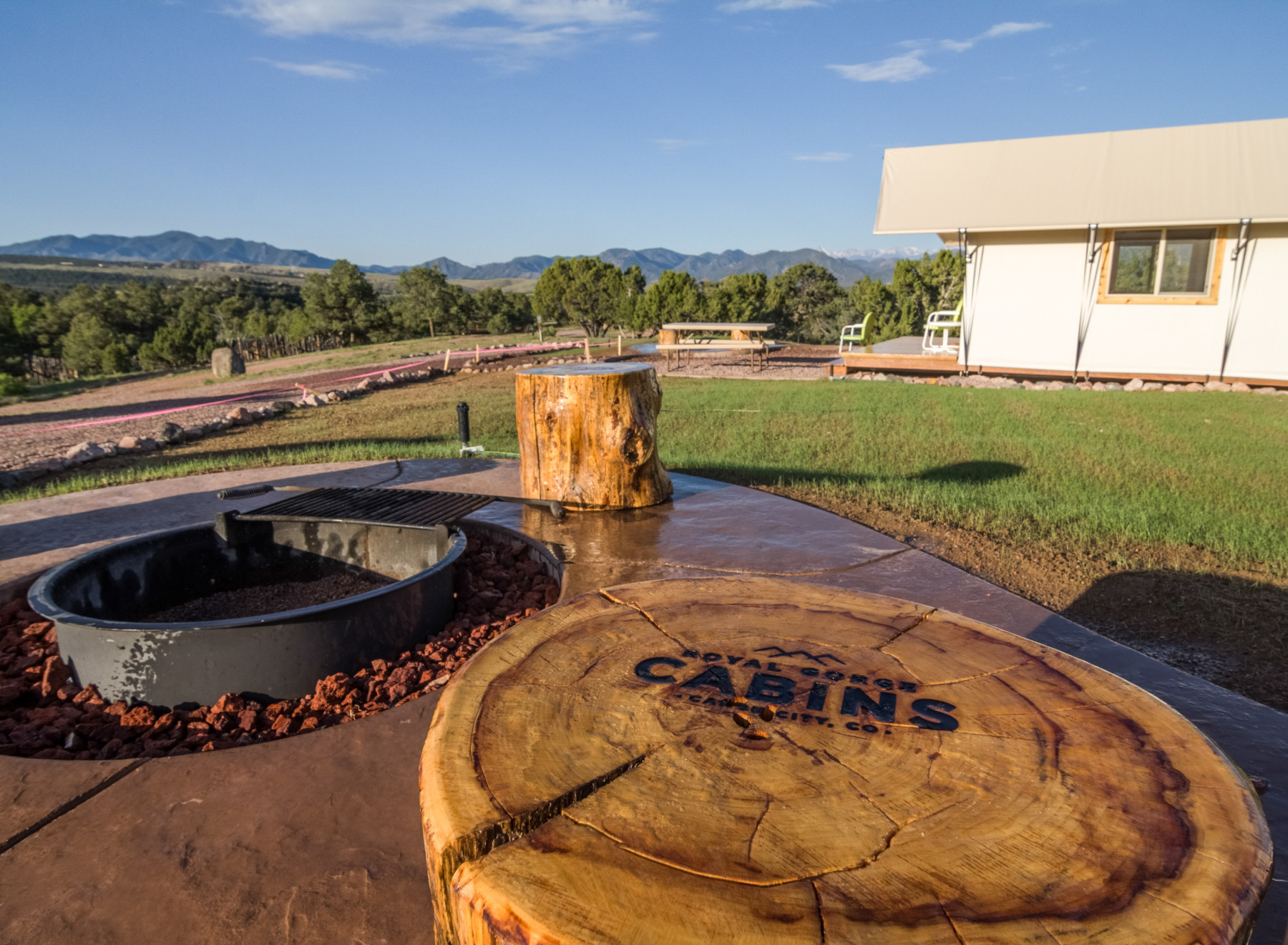 private fire ring with concrete patio photo 10
